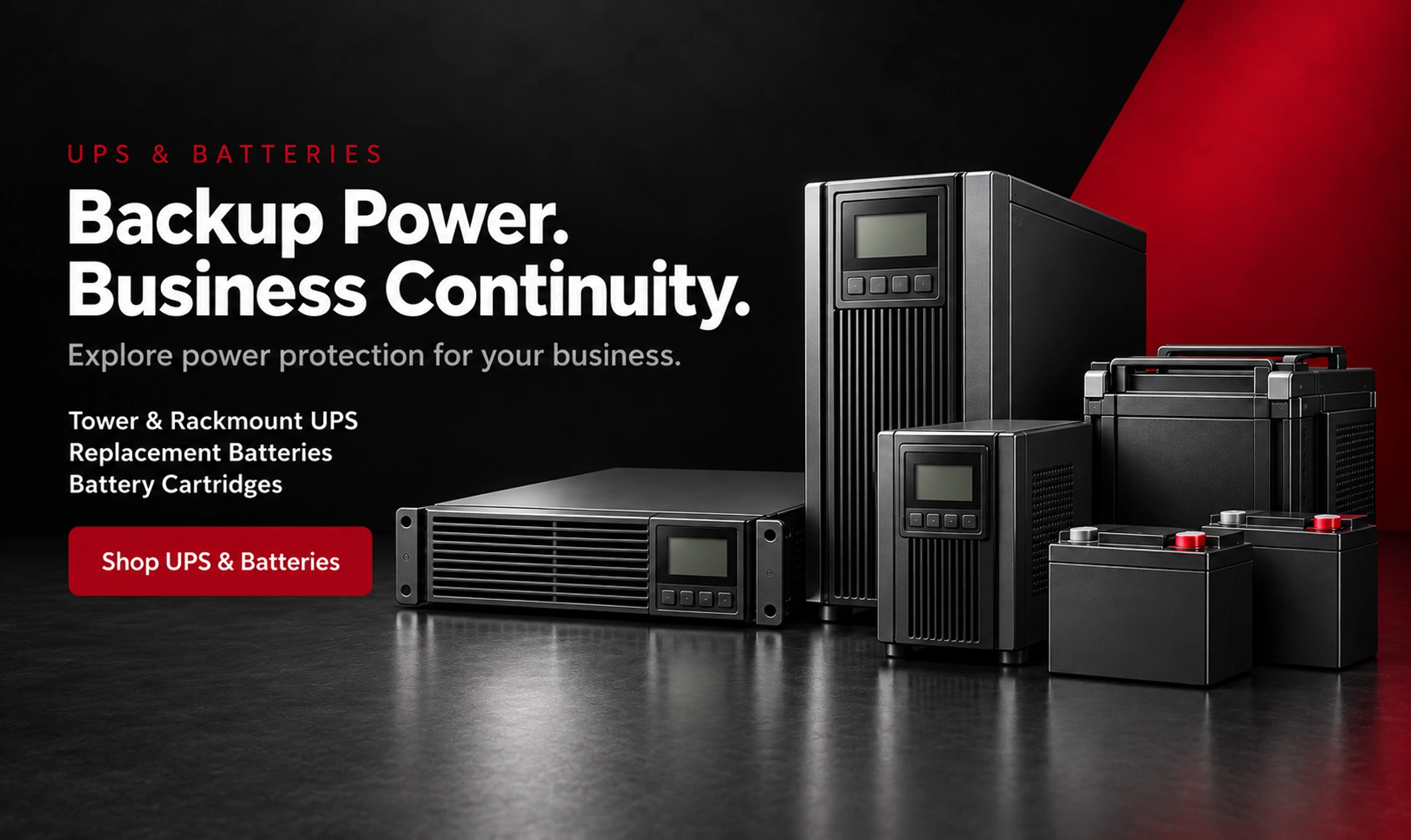UPS & Batteries - Backup power for business continuity
