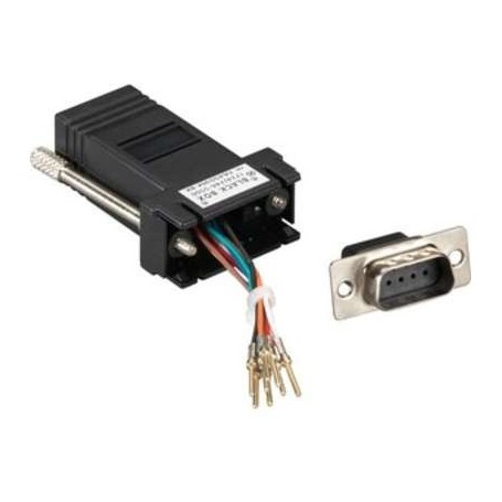 Black Box FA4509M-GY DB9 Colored Modular Adapter Unassembled Male to RJ4 8-WireGray (FA4509M-GY)