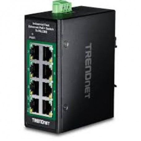 TRENDnet TI-PELC80 8 Port Industrial Fast Ethernet PoE Mini Switch (TI-PELC80)