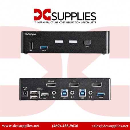 StarTech.com SV231DPU34K 2 Port Display Port KVM Switchbox 4K 60Hz Hub TAA (SV231DPU34K)