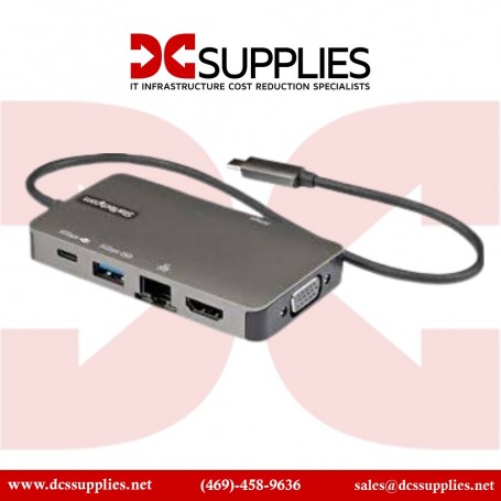 StarTech.com DKT30CHVPD2 USB-C Multiport Adapter - USB C to 4K HDMI/VGA, PD, 3xUSB, GbE (DKT30CHVPD2)
