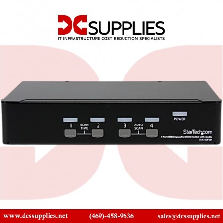 StarTech SV431DPUA 4 Port DisplayPort KVM Switch w/ Audio - USB, DP Monitor (SV431DPUA)