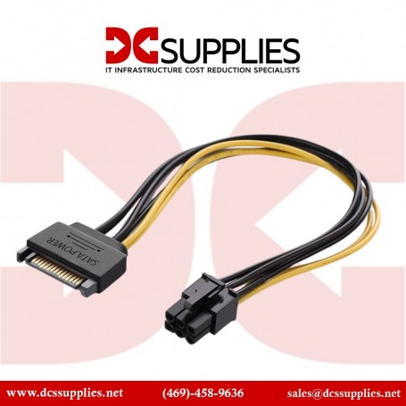 StarTech SATPCIEXADAP 6 inch Dual SATA to PCIE Video adapter Cable 15-Pin to 6-Pin (SATPCIEXADAP)