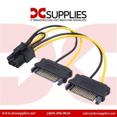 StarTech SATPCIEXADAP 6 inch Dual SATA to PCIE Video adapter Cable 15-Pin to 6-Pin (SATPCIEXADAP)