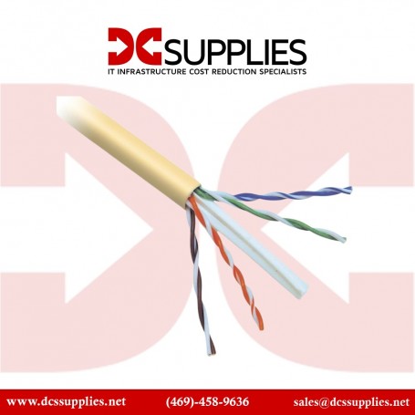 Belkin A7L704-1000YL-P 1000FT Cable CAT6 Solid-Bulk 4PR 24AWG PLNM Yellow (A7L704-1000YL-P)