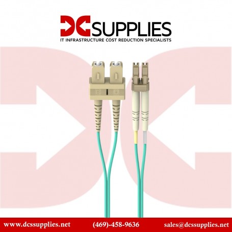 Belkin F2F402L7-03M-G Fiber Patch Cable LC/SC1 10 Gig Aqua 3M 50/125 (F2F402L7-03M-G)