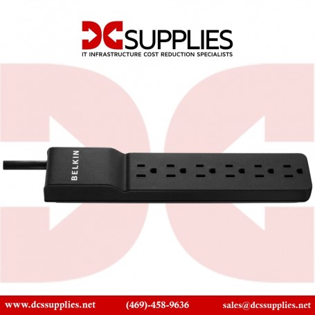 Belkin BV106000-04-BLK 6-Outlet Surge Protector with Off Switch -Black (BV106000-04-BLK)