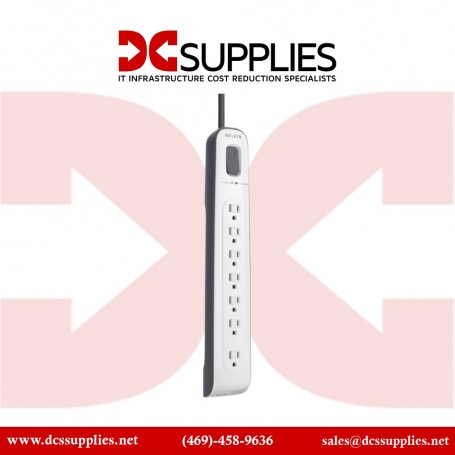 Belkin BV107200-12 7-Outlet Surge Protector w/ Telephone Protection - 12ft Cord - 2000J - RA PLG - White (BV107200-12)