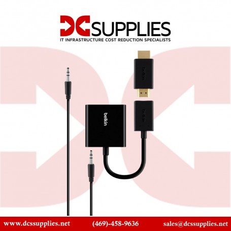 Belkin B2B137-BLK Universal HDMI to VGA Video Converter Adapter Kit with 3.5mm Audio (B2B137-BLK)