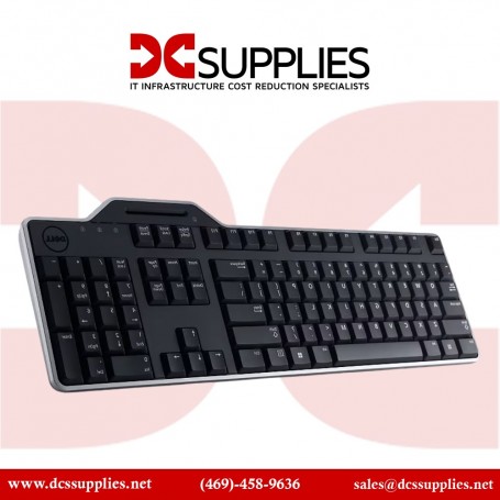 Dell KB813-BK-US KB813 Wired Keyboard with Smart Card Reader Black and SIlver (KB813-BK-US)