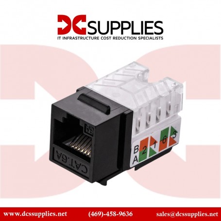 Black Box C6AJA70-BK-R2 CAT6A Keystone Jack Unshielded RJ45 Black (C6AJA70-BK-R2)