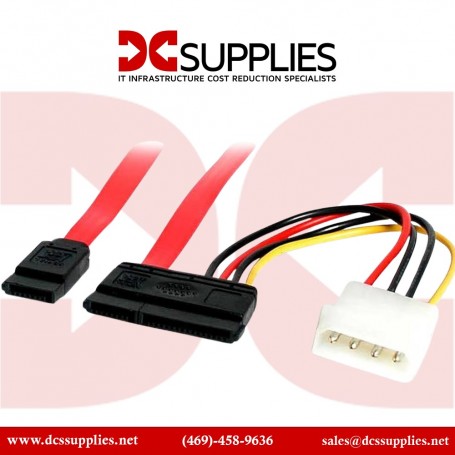 StarTech SAS729PW18 18in SAS 29 Pin to SATA Cable with LP4 Power (SAS729PW18)