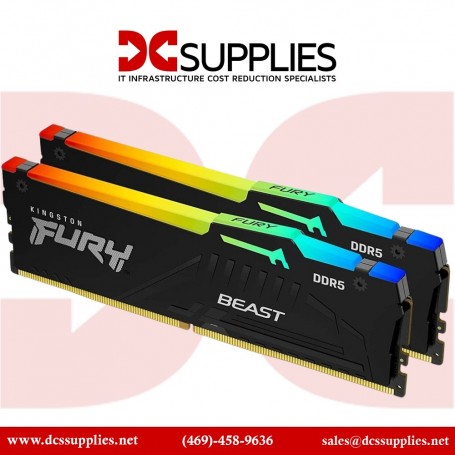 Kingston KF556C40BBAK2-64 64GB (2x32GB) 5600MT/s DDR5 CL40 DIMM Kit Fury Beast RGB (KF556C40BBAK2-64)