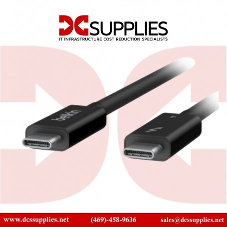 Belkin F2CD084BT0.8MBK Thunderbolt 3 USB-C to USB-C Cable, Thunderbolt Certified, 40 Gbps (F2CD084BT0.8MBK)