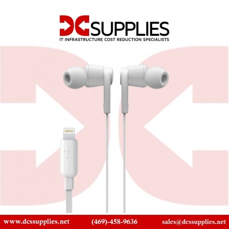 Belkin G3H0001BTWHT Rockstar Headphones with Lightning Connector - White (G3H0001BTWHT)