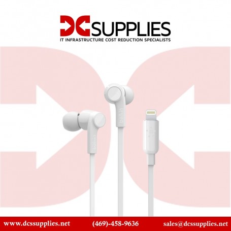 Belkin G3H0001BTWHT Rockstar Headphones with Lightning Connector - White (G3H0001BTWHT)
