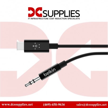 Belkin F7U079BT03-BLK 3.5mm Audio Cable with USB-C Connector (F7U079BT03-BLK)