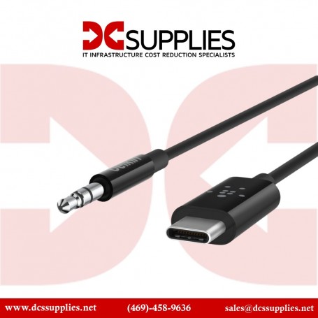 Belkin F7U079BT03-BLK 3.5mm Audio Cable with USB-C Connector (F7U079BT03-BLK)