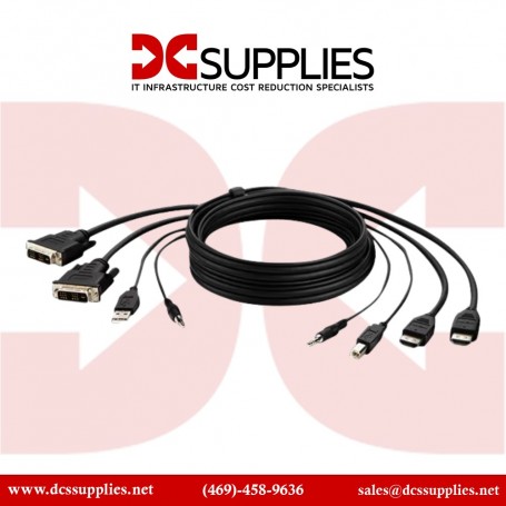 Belkin F1DN2CCBL-DH6T Secure KVM Combo Cable - video / USB / audio cable - TAA Compliant - 6 ft (F1DN2CCBL-DH6T)