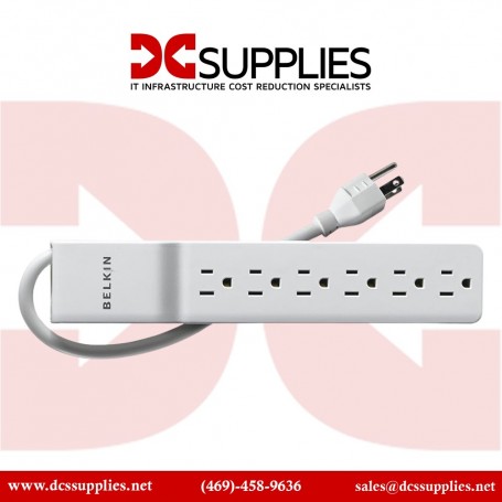 Belkin BE106001-06R 6-Outlet Surge Protector (White) (BE106001-06R)