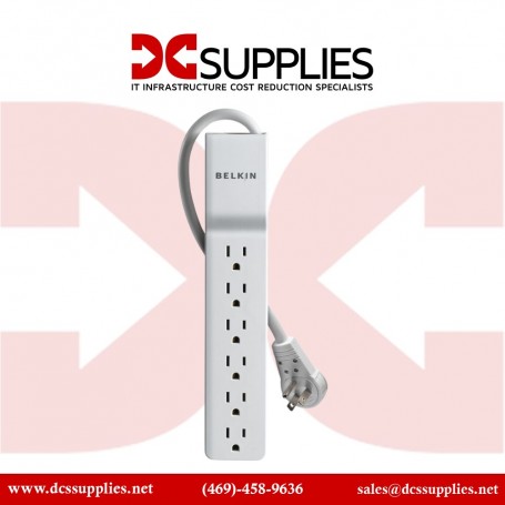 Belkin BE106001-06R 6-Outlet Surge Protector (White) (BE106001-06R)