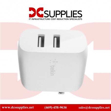 Belkin WCD001DQ1MWH  24W Portable Dual-Port USB-A Wall Charger (WCD001DQ1MWH)