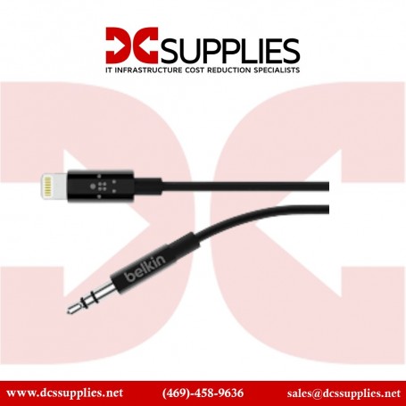 Belkin AV10172BT06-BLK 3.5 mm Audio Cable with Lightning Connector 6 ft Black (AV10172BT06-BLK)