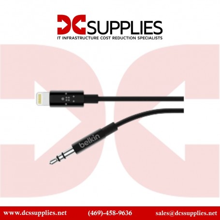 Belkin AV10172BT03-BLK 3.5 mm Audio Cable with Lightning Connector 3 ft Black (AV10172BT03-BLK)