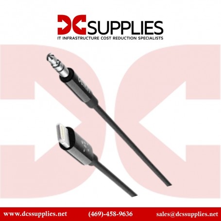 Belkin AV10172BT03-BLK 3.5 mm Audio Cable with Lightning Connector 3 ft Black (AV10172BT03-BLK)