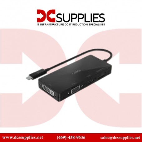 Belkin AVC003BTBK USB-C to DVI-I, VGA, HDMI, DisplayPort Adapter - 4K Support (AVC003BTBK)