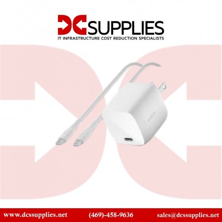 Belkin WCH001DQ1MWH-B5 30W USB-C GaN Wall Charger + USB-C to Lightning Cable White (WCH001DQ1MWH-B5)