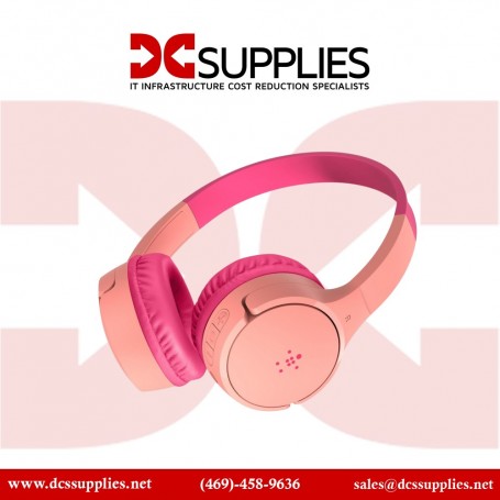 Belkin AUD001BTPK Wireless Headphones On-Ear for Kids Pink (AUD001BTPK)