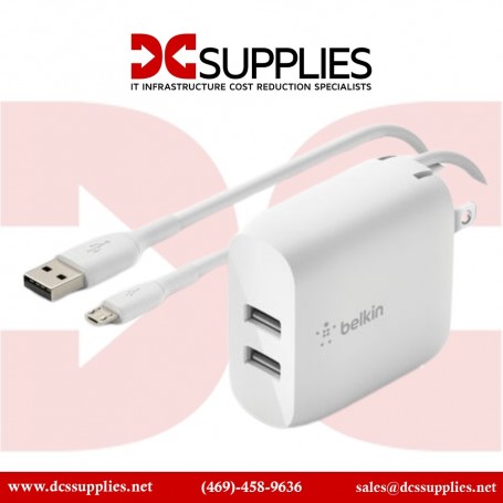 belkin WCE002DQ1MWH Dual USB-A Wall Charger 24W + USB-A to Micro-USB cable (WCE002DQ1MWH)