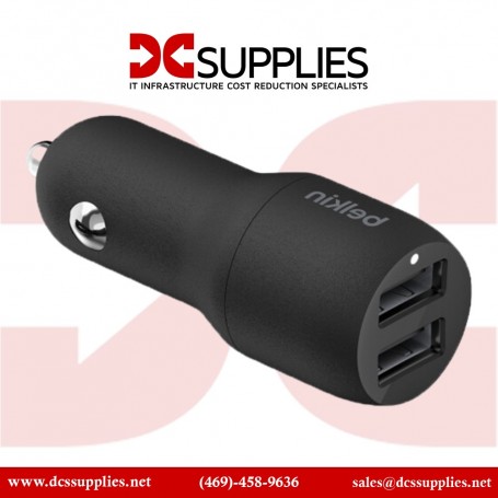 Belkin CCE001BT1MBKV2 BoostCharge 24W Dual Charger Car Power Adapter (CCE001BT1MBKV2)