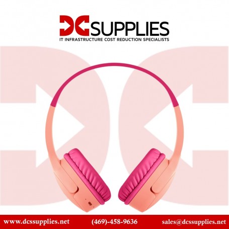 Belkin AUD002BTPK Wireless Headphones On-Ear for Kids Pink (AUD002BTPK)