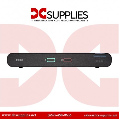 Belkin F1DN202KVM-UNN4 Universal 2nd Gen Secure KVM Switch, 2-Port Dual Head No CAC (F1DN202KVM-UNN4)