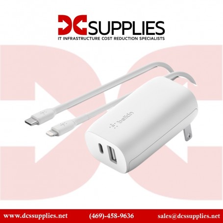belkin WCB007DQ1MWH-B5 Dual Wall Charger with PPS + USB-C Cable with Lightning Connector (WCB007DQ1MWH-B5)