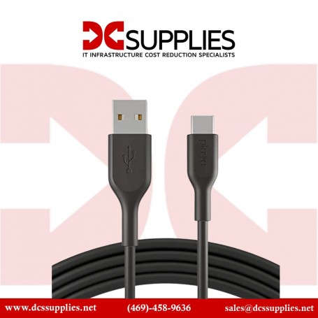 Belkin PK2001BT1MC12PK PVC USB-C to USB-A Cable, 2-Pack Black (PK2001BT1MC12PK)