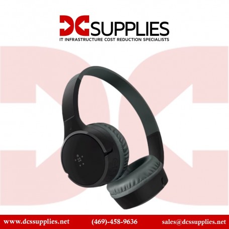 Belkin AUD001BTBKCS Wireless Headphones On-Ear for Kids Black (AUD001BTBKCS)