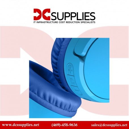 Belkin AUD001BTBLCS Wireless Headphones On-Ear for Kids Blue (AUD001BTBLCS)