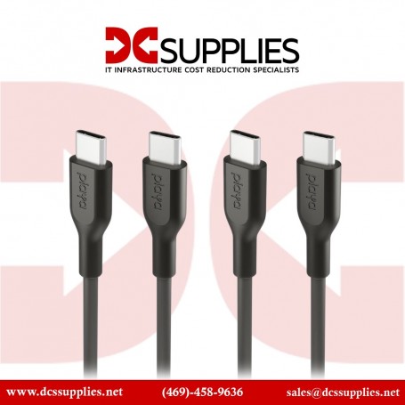 Belkin PK2003BT1MC12PK USB-C to USB-C Cable, Black, 1m, 2-pack (PK2003BT1MC12PK)