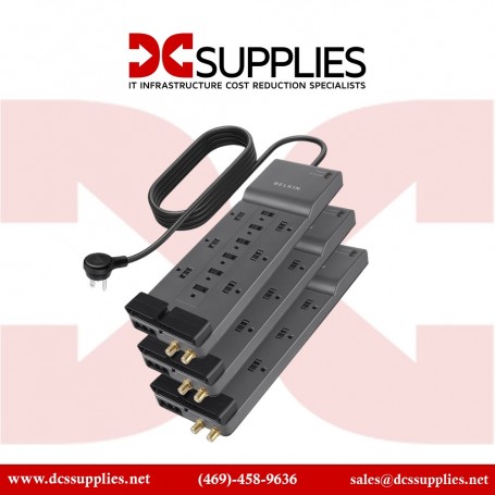 Belkin BE112230-083PK 12 Outlet Home and Office Surge Protector with 8ft Power Cord - 3 pack (BE112230-083PK)