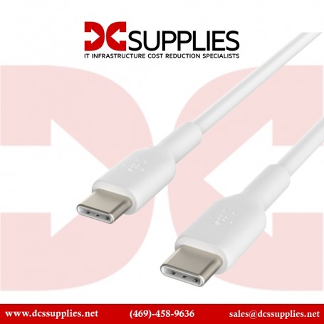 Belkin CAB003BT2MWH USB-C to USB-C Cable (2m / 6.6ft, White) (CAB003BT2MWH)