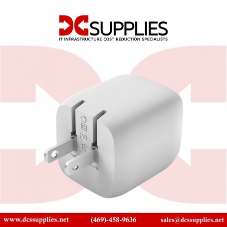 Belkin WCH011DQ2MWH-B6 Dual USB-C GaN Wall Charger with PPS 45W + USB-C to USB-C Cable (WCH011DQ2MWH-B6)