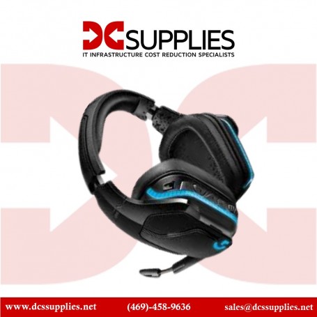 Logitech 981-000742 G935 Wireless DTS X 7.1 Surround Sound LIGHTSYNC RGB PC Gaming Headset - Black/Blue (981-000742)