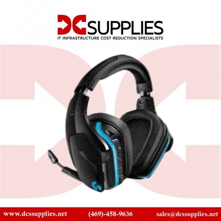 Logitech 981-000742 G935 Wireless DTS X 7.1 Surround Sound LIGHTSYNC RGB PC Gaming Headset - Black/Blue (981-000742)