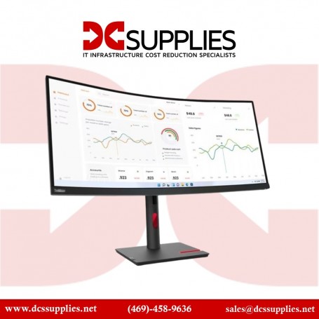 Lenovo 63D4GAR1US ThinkVision T34w-30 Widescreen LCD Monitor - 34" Curved (63D4GAR1US)