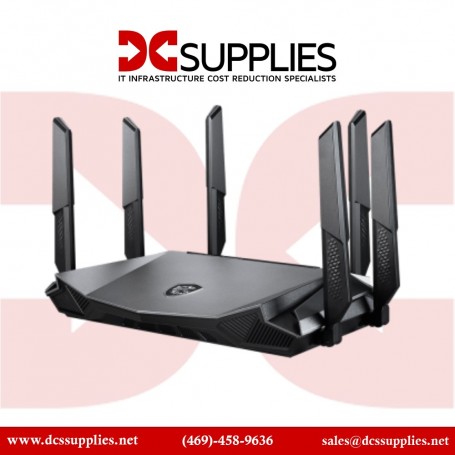 MSI RADIXAX6600 WiFi 6 Tri-Band Gaming Router AI QoS 1.8GHz Quad-Core Processor (RADIXAX6600)