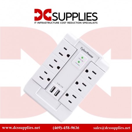 CyberPower CSP600WSURC2 Surge Protector 1200J 6 Swivel Outlets (CSP600WSURC2)