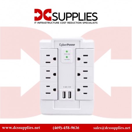 CyberPower CSP600WSURC2 Surge Protector 1200J 6 Swivel Outlets (CSP600WSURC2)